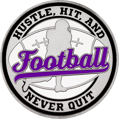 Purple "Football" with Black Outer Circular Borders